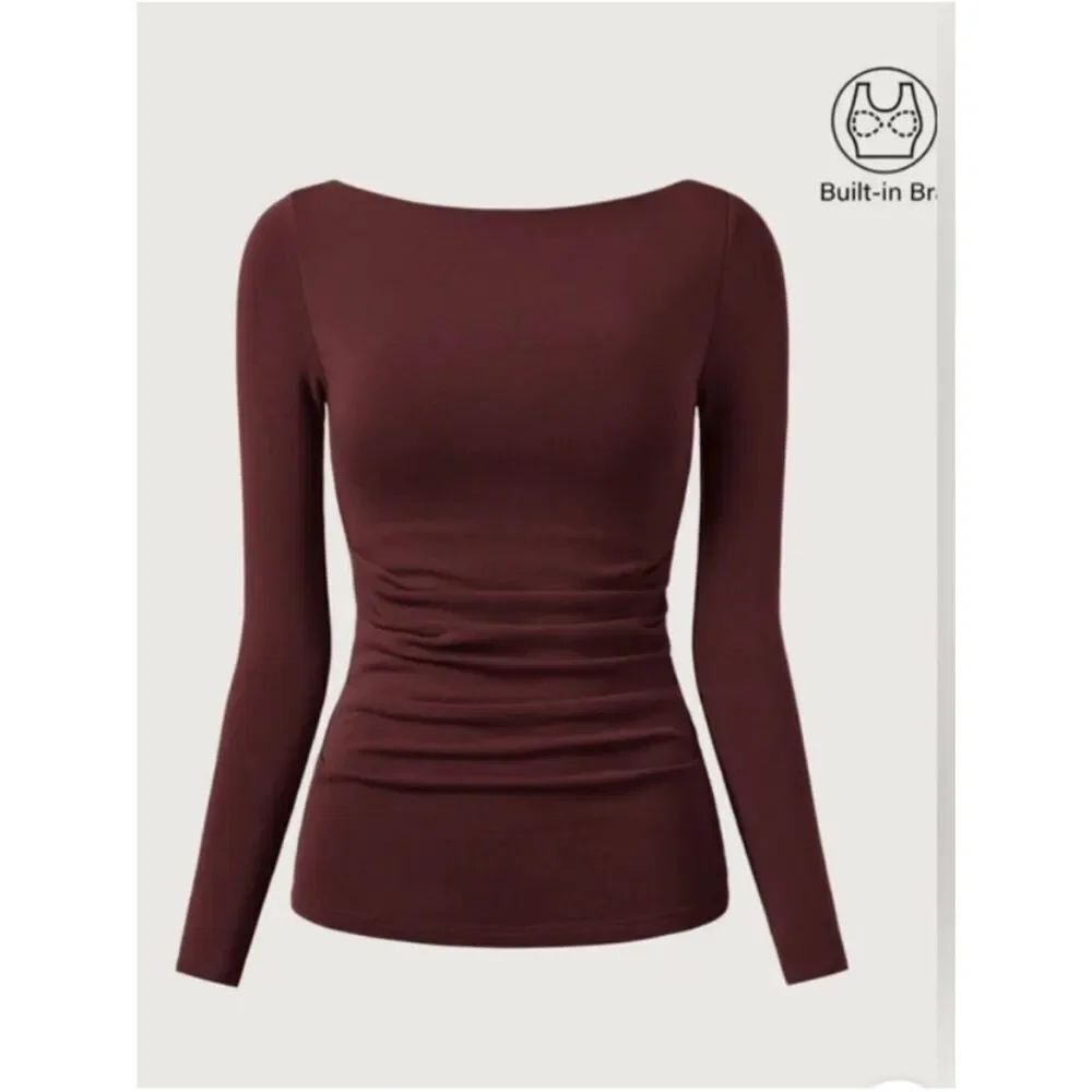 NWT OGL Mid Thermal Boatneck Tucks Brami Top Size L